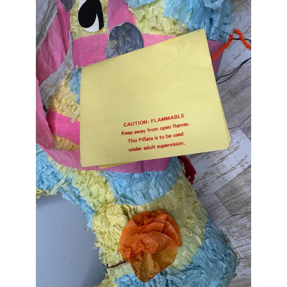 Vintage La Sorpresa Imports Donkey Piñata Blue Yellow Pink Mexico NWT